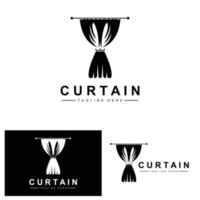 Home And Exhibition Curtain Logo Design, Building Decoration Vector Illustration