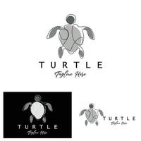 diseño de logotipo de tortuga marina ilustración de icono de animal marino anfibio protegido, identidad corporativa de marca vectorial vector