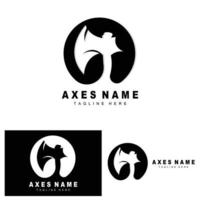 Ax Logo Design, War Tool Illustration and Woodcutter Vector