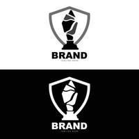 Trophy Logo Design, Award Winner Championship Trophy Vector, Success Brand vector