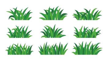 natural green grass bushes decorate environmental ecology cartoon scene vector