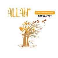 Allah is not sufficient for his servants, Background with an autumn tree. vector