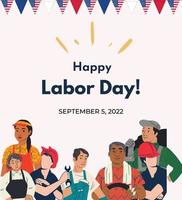 Yellow and Gray Flat design Labour Day vector