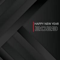 feliz año nuevo 2023 fondo de lujo negro. vector