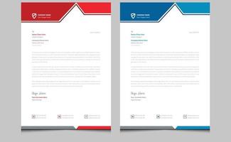 Abstract elegant editable company simple creative modern professional corporate identity business style letterhead design template red blue color with standard sizes. vector