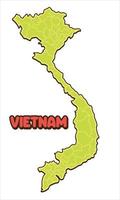Vietnam map country vector icon cartoon illustration