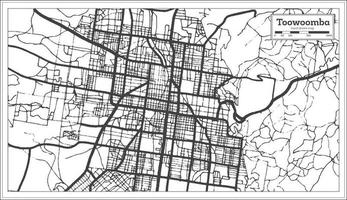 Toowoomba Australia City Map in Black and White Color. Outline Map. vector