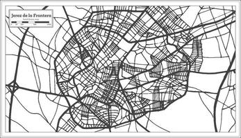 Jerez de la Frontera Spain City Map in Retro Style. Outline Map. vector