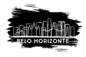 Belo Horizonte Brazil City Skyline Silhouette. Hand Drawn Sketch. vector