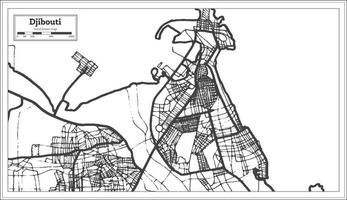 mapa de la ciudad de djibouti en estilo retro. esquema del mapa. vector