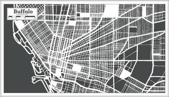 mapa de la ciudad de buffalo usa en estilo retro. esquema del mapa. vector