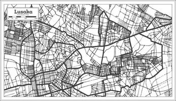 Lusaka Zambia City Map in Retro Style. Outline Map. vector