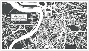 mapa de la ciudad de amberes en estilo retro. esquema del mapa. vector