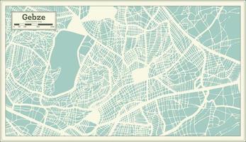 mapa de la ciudad de gebze turquía en estilo retro. esquema del mapa. vector