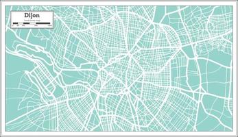 mapa de la ciudad de dijon francia en estilo retro. esquema del mapa. vector