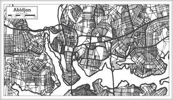 Abidjan Ivory Coast City Map in Retro Style. Outline Map. vector