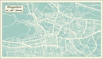 mapa de la ciudad de klagenfurt austria en estilo retro. esquema del mapa. vector