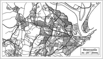 mapa de la ciudad de newcastle australia en color blanco y negro. esquema del mapa. vector