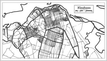 kinshasa república democrática del congo mapa de la ciudad en estilo retro. esquema del mapa. vector