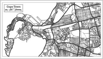 mapa de ciudad del cabo sudáfrica en color blanco y negro. vector