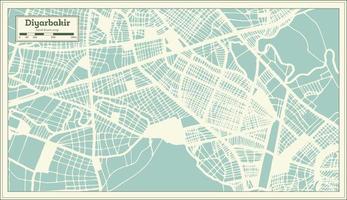 Diyarbakir Turkey City Map in Retro Style. Outline Map. vector