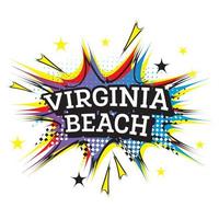 Texto cómico de Virginia Beach en estilo pop art. vector