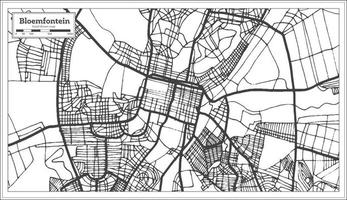 mapa de la ciudad de bloemfontein sudáfrica en estilo retro. esquema del mapa. vector