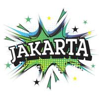 Jakarta Comic Text in Pop Art Style. vector