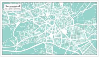 mapa de la ciudad de kahramanmarash turquía en estilo retro. esquema del mapa. vector