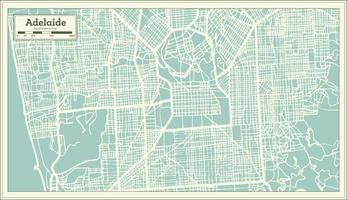 Adelaide Australia City Map in Retro Style. Outline Map. vector