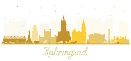 Kaliningrad Russia City Skyline Silhouette with Golden Buildings. vector