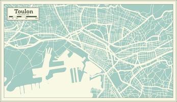 Toulon France City Map in Retro Style. Outline Map. Vector Illustration.