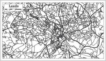 Leeds England City Map in Retro Style. Outline Map. vector