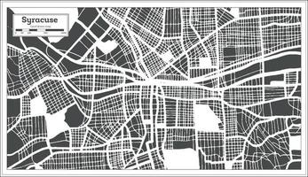 mapa de la ciudad de syracuse usa en estilo retro. esquema del mapa. vector