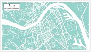 mapa de la ciudad de linz austria en estilo retro. esquema del mapa. vector