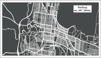 Geelong Australia City Map in Retro Style. Outline Map. vector