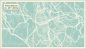 Saint-Etienne France City Map in Retro Style. Outline Map. vector