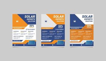 Solar energy flyer. House solar energy system flyer, Green Energy Flyer leaflet design. vector