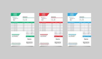 Invoice Design. Invoice design template. Bill form business invoice accounting vector