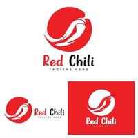 logotipo de chile rojo, vector de chile picante, ilustración de la casa del jardín de chile, ilustración de la marca del producto de la empresa