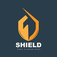 Shield Logo, Safe And Strong Security Vector, Design, Protection Simple Style, Template Brand Icon vector