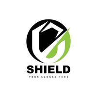 Shield Logo, Safe And Strong Security Vector, Design, Protection Simple Style, Template Brand Icon vector