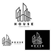 logotipo de la casa, diseño de muebles de construcción, vector de construcción, icono de marca de propiedad, bienes raíces, vivienda