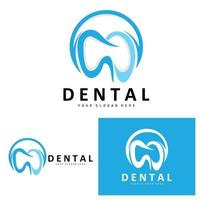 logotipo de diente, vector de salud dental, ilustración de marca de cuidado