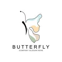 Butterfly Logo Design, Beautiful Flying Animal, Company Brand Icon Illustration, Screen Printing, Salon vector