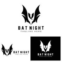 Bat Logo, Night Flying Animal Icon, Company Vector,Halloween Template vector