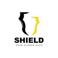 Shield Logo, Safe And Strong Security Vector, Design, Protection Simple Style, Template Brand Icon vector