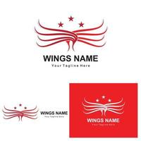 diseño de logotipo de alas, vector de alas de escudo, ilustración de plumas de pájaro