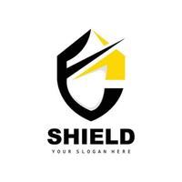 Shield Logo, Safe And Strong Security Vector, Design, Protection Simple Style, Template Brand Icon vector