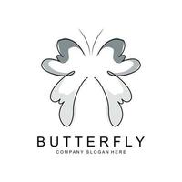 Butterfly Logo Design, Beautiful Flying Animal, Company Brand Icon Illustration, Screen Printing, Salon vector